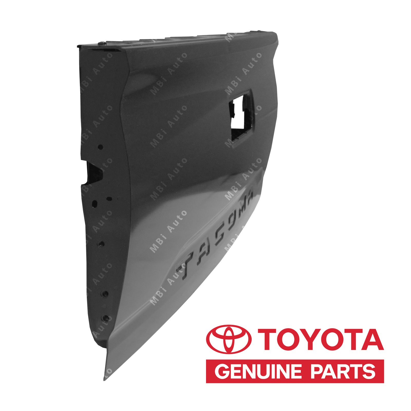 Toyota Tacoma tailgate shell close-up factory painted finish