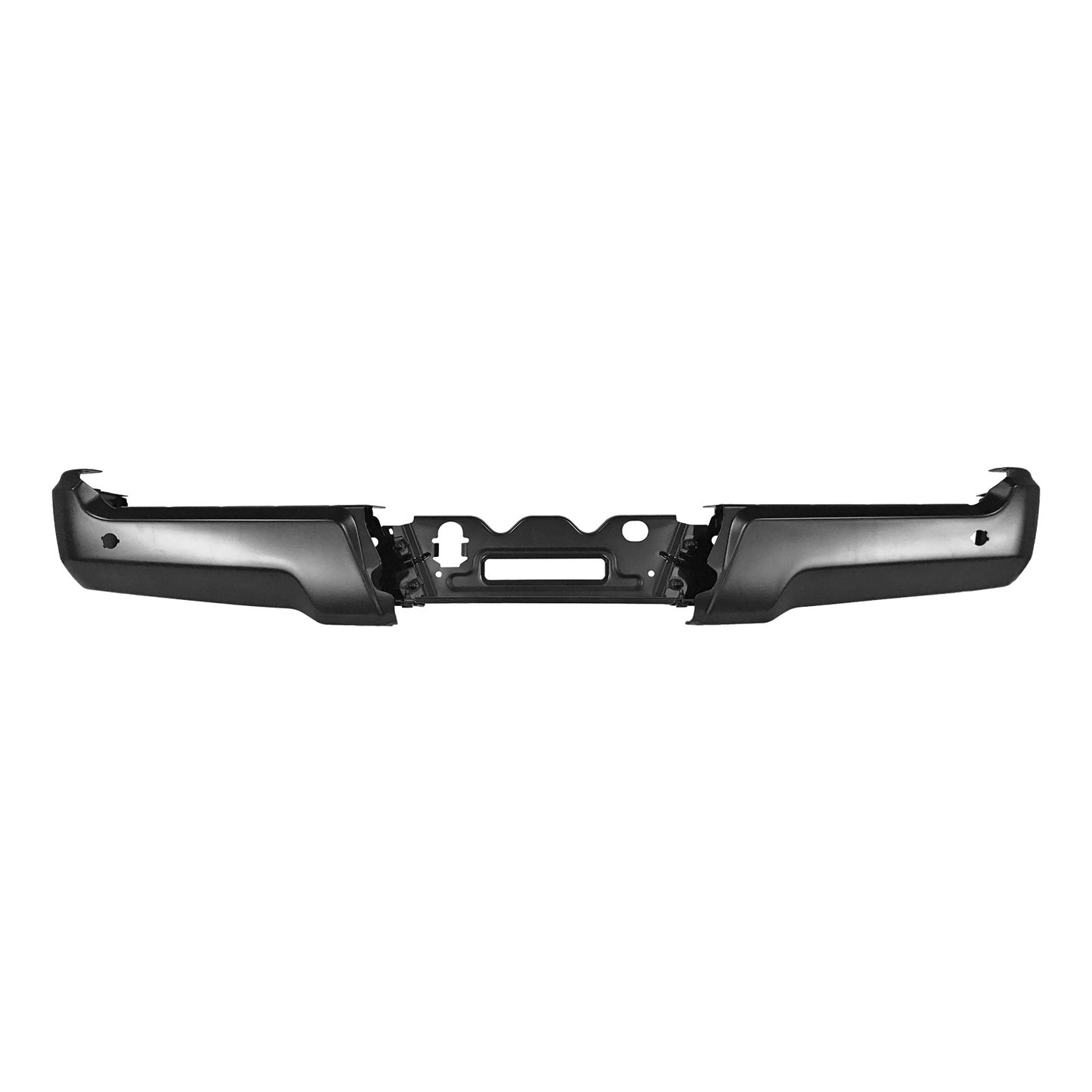 Painted Ford Super Duty rear bumper face assembly with park assist sensor holes