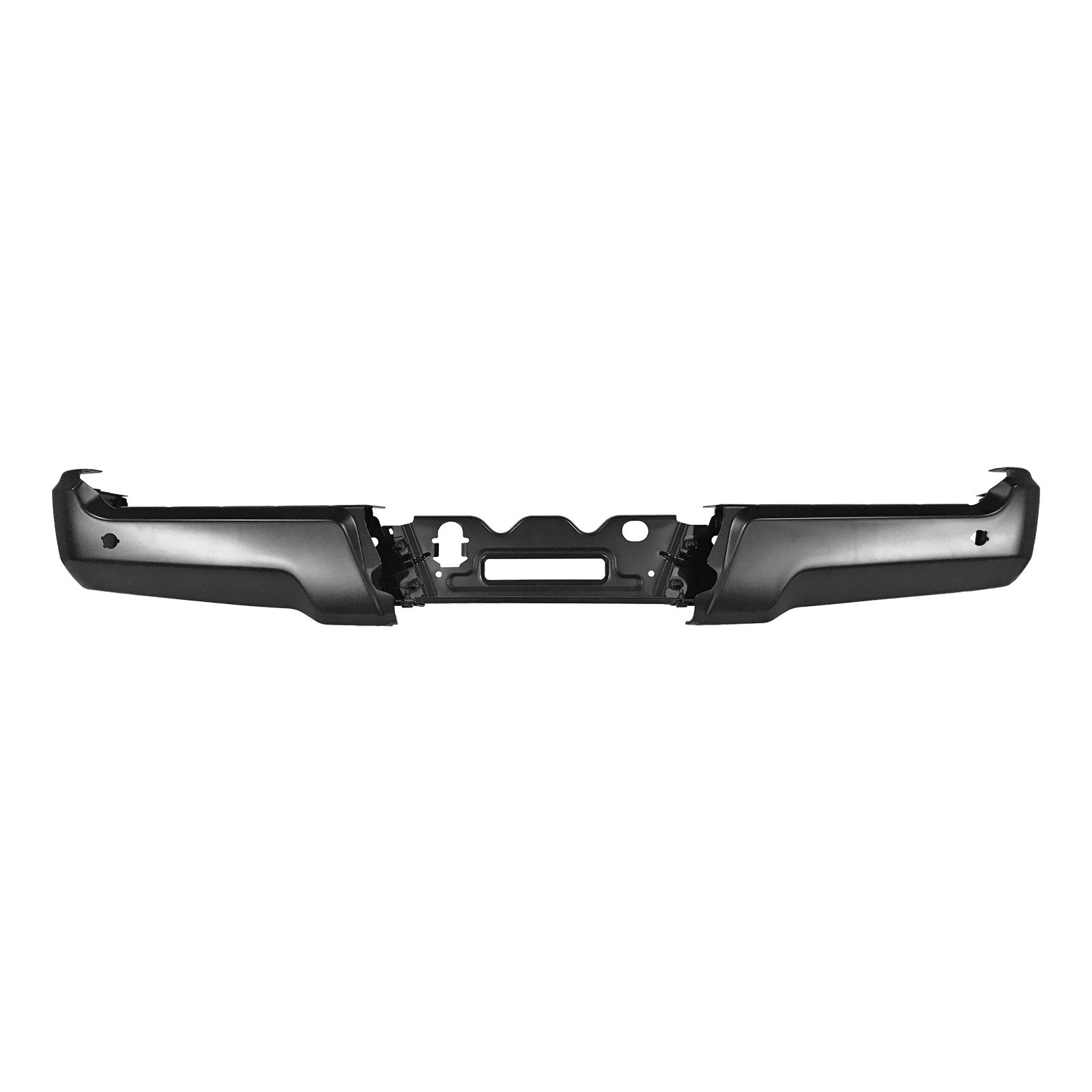 Painted Ford Super Duty rear bumper face assembly with park assist sensor holes