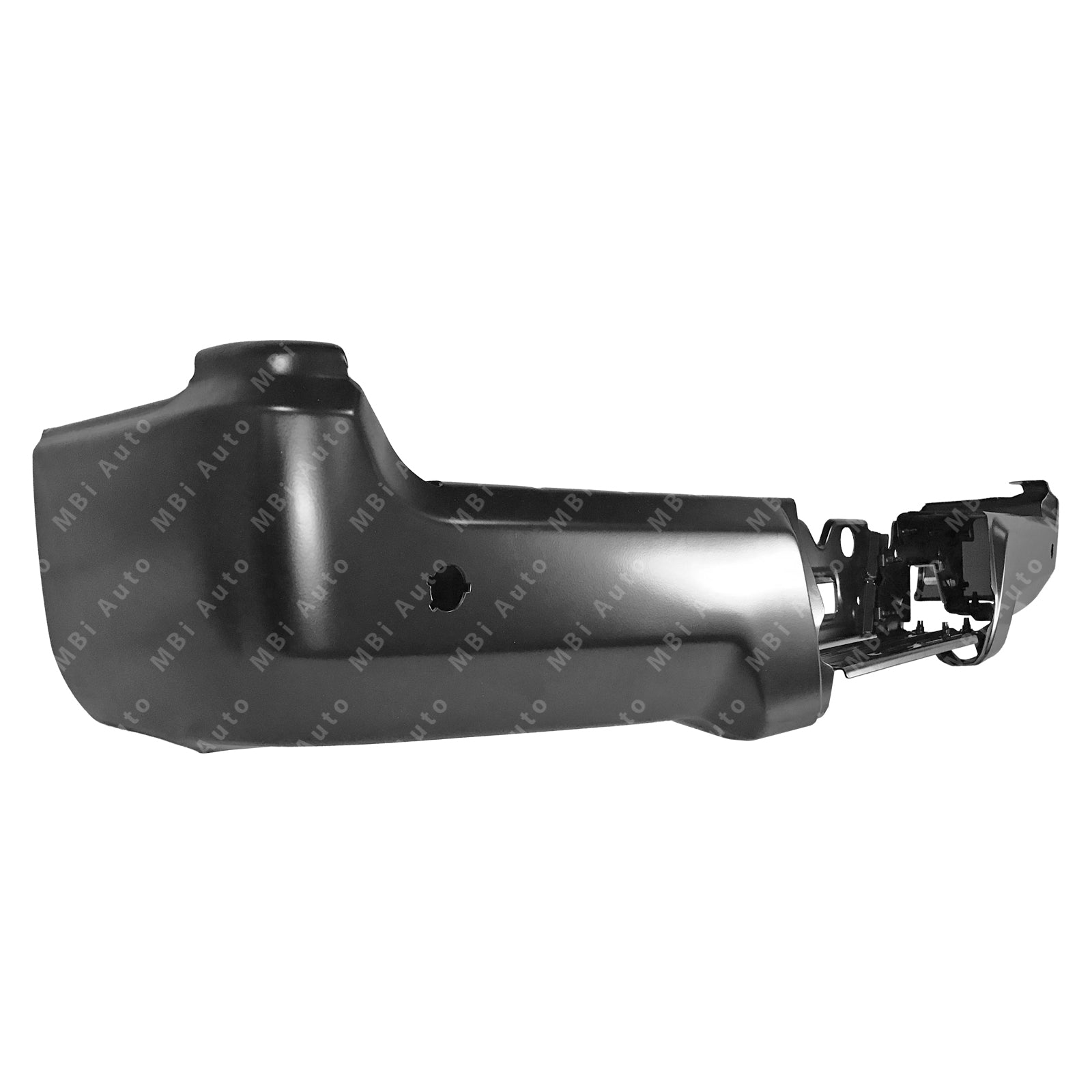 Close-up of painted Ford Super Duty rear bumper face assembly replacement