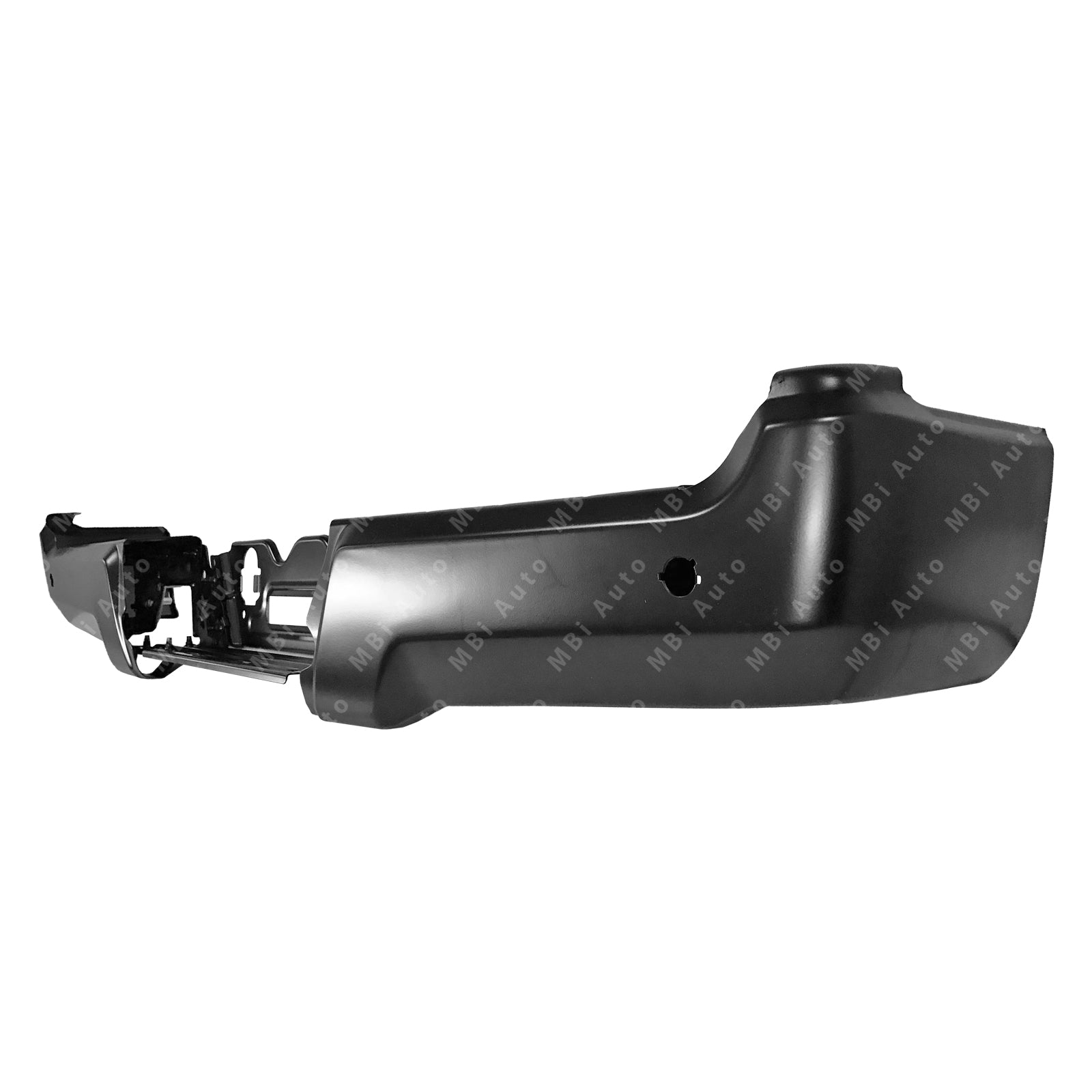 Factory-style painted rear bumper face assembly for 2017–2022 Ford Super Duty with park assist sensor holes
