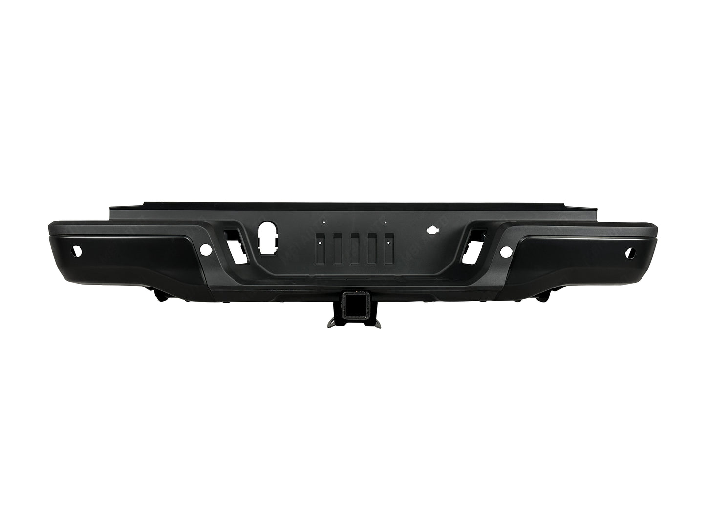 Painted Ford Ranger rear bumper assembly with park assist sensor holes