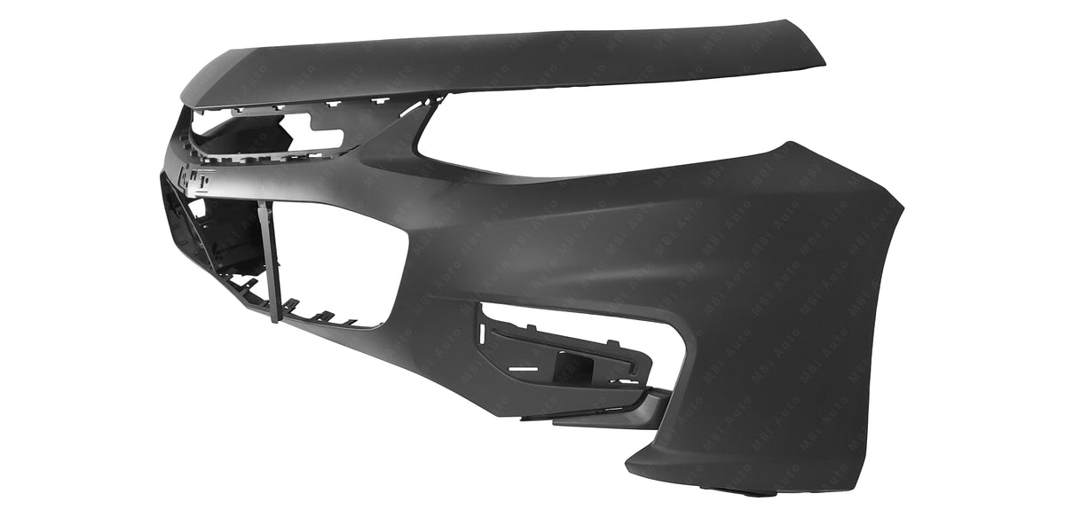 Replacement painted front bumper cover for Chevy Malibu without park assist