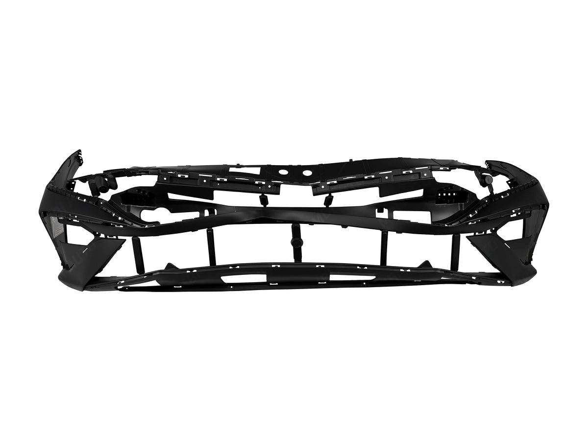 Painted Hyundai Elantra front bumper cover without park assist sensor holes