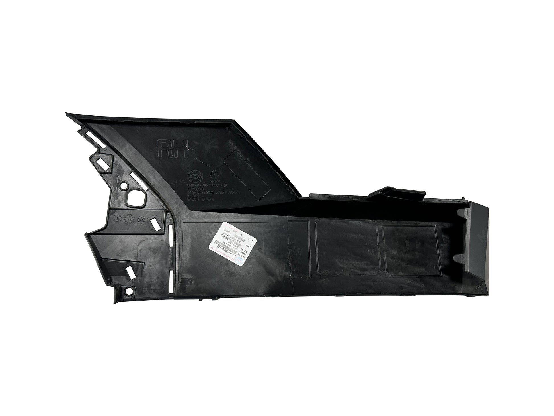 Hyundai Santa Fe painted right rear upper bumper cover shown from an angled view