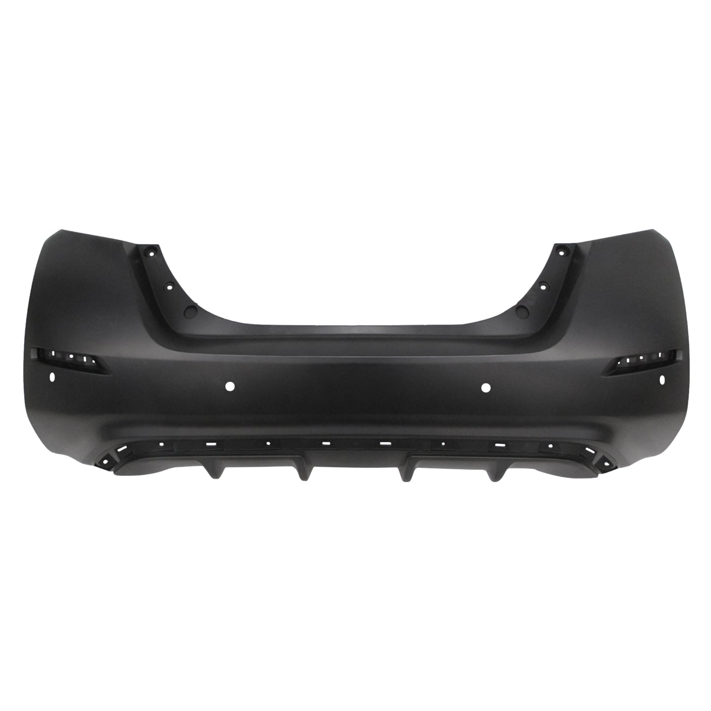 Painted Nissan Leaf rear bumper cover with park assist sensor holes 