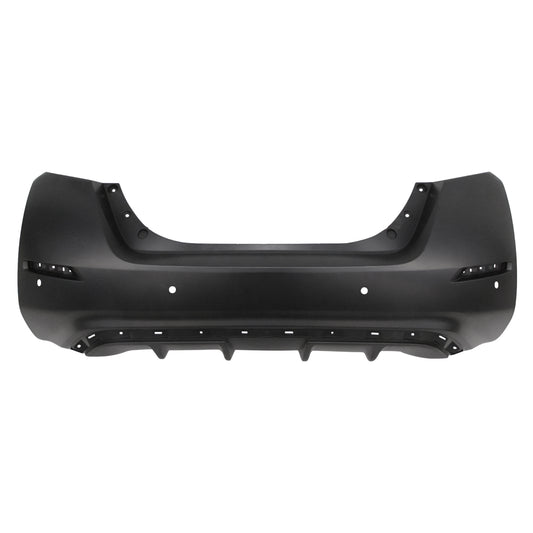 Painted Nissan Leaf rear bumper cover with park assist sensor holes 