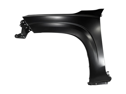 Painted Nissan Frontier driver-side left front fender without wheel molding holes 