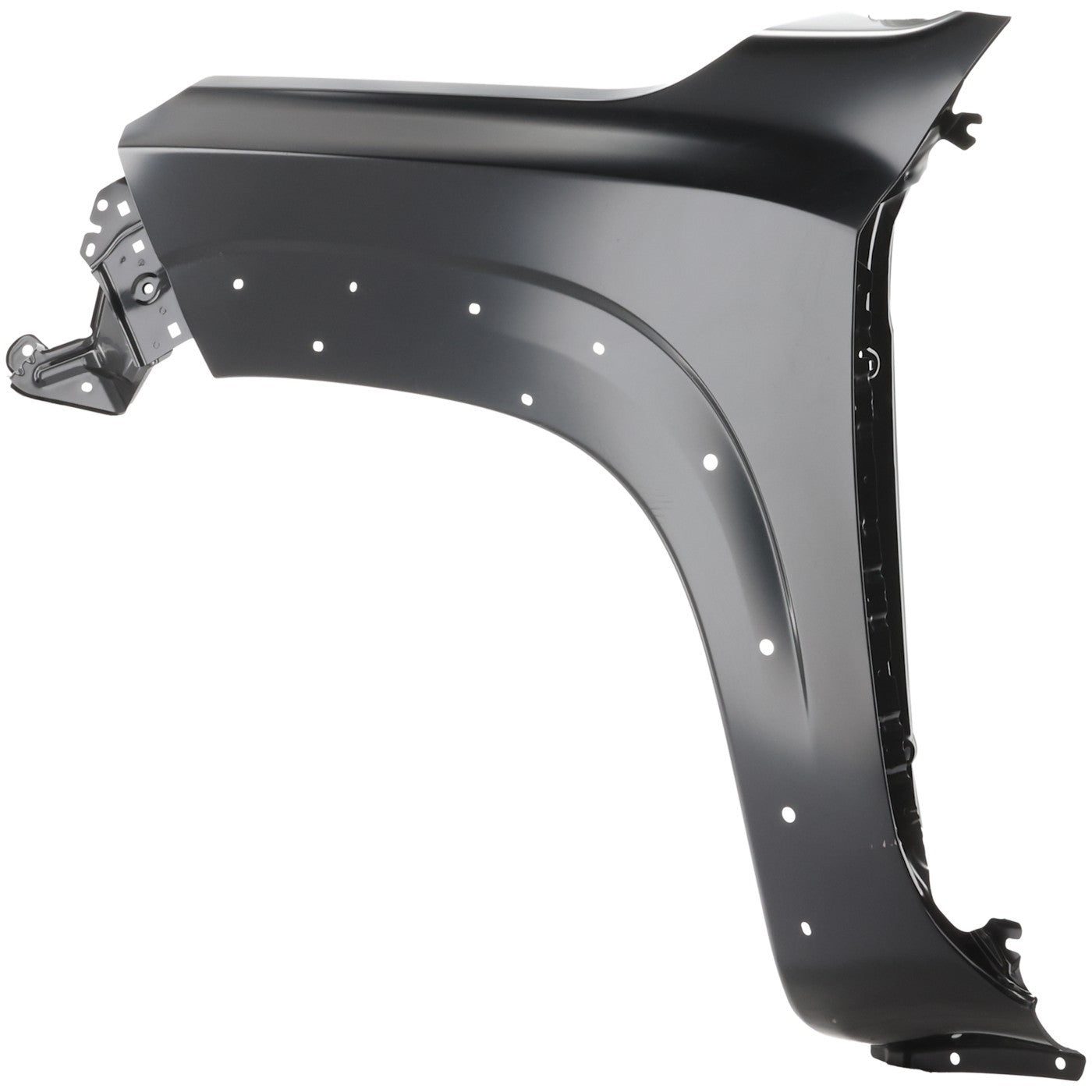 Close-up of painted Nissan Frontier driver-side front fender replacement
