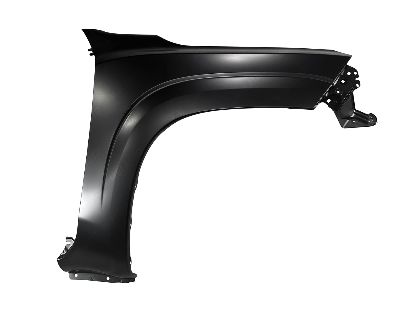 Painted Nissan Frontier passenger-side right front fender without wheel molding holes