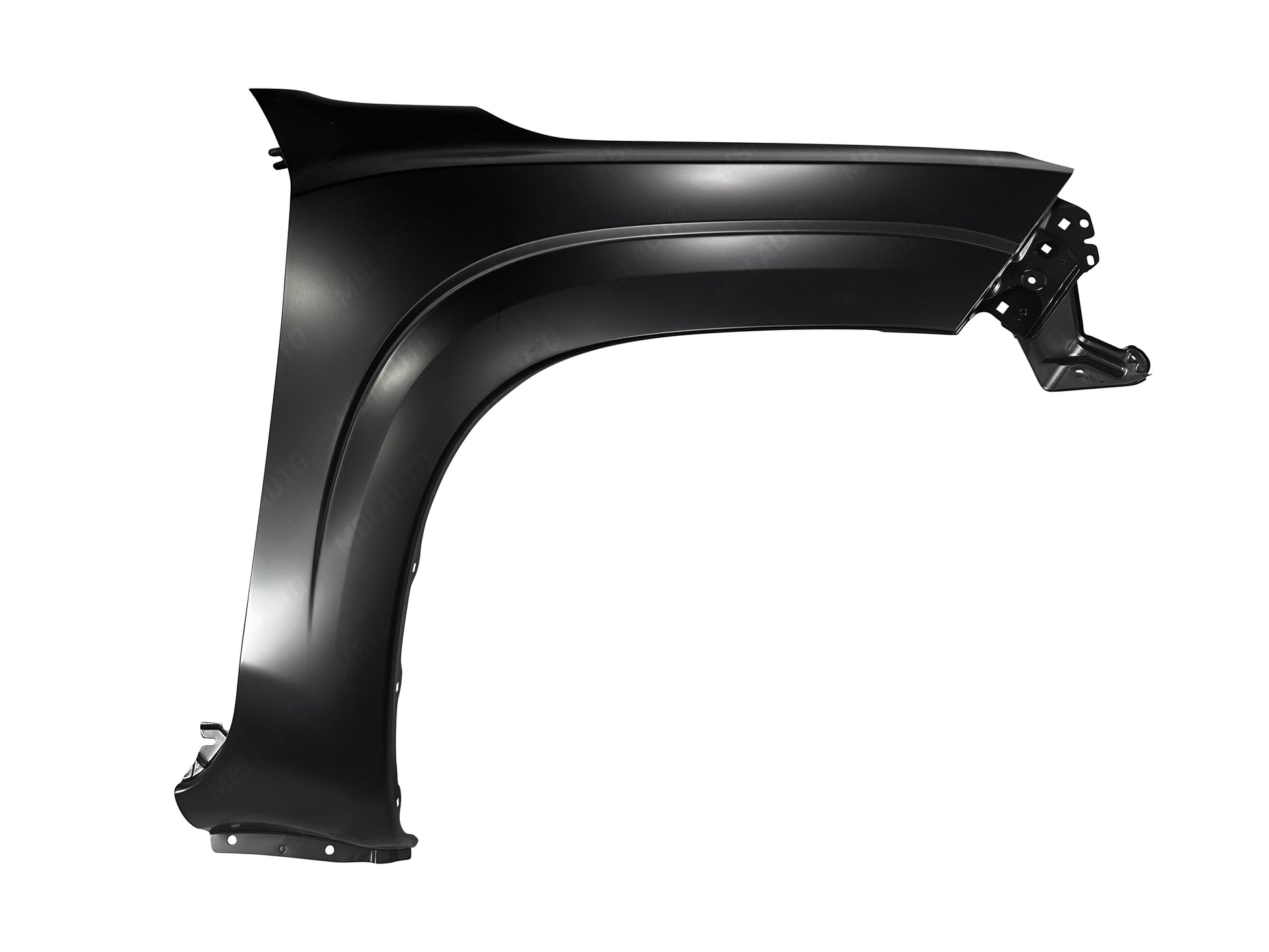Painted Nissan Frontier passenger-side right front fender without wheel molding holes