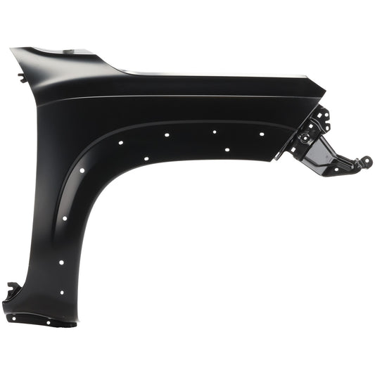 Painted Nissan Frontier passenger-side right front fender with wheel molding holes