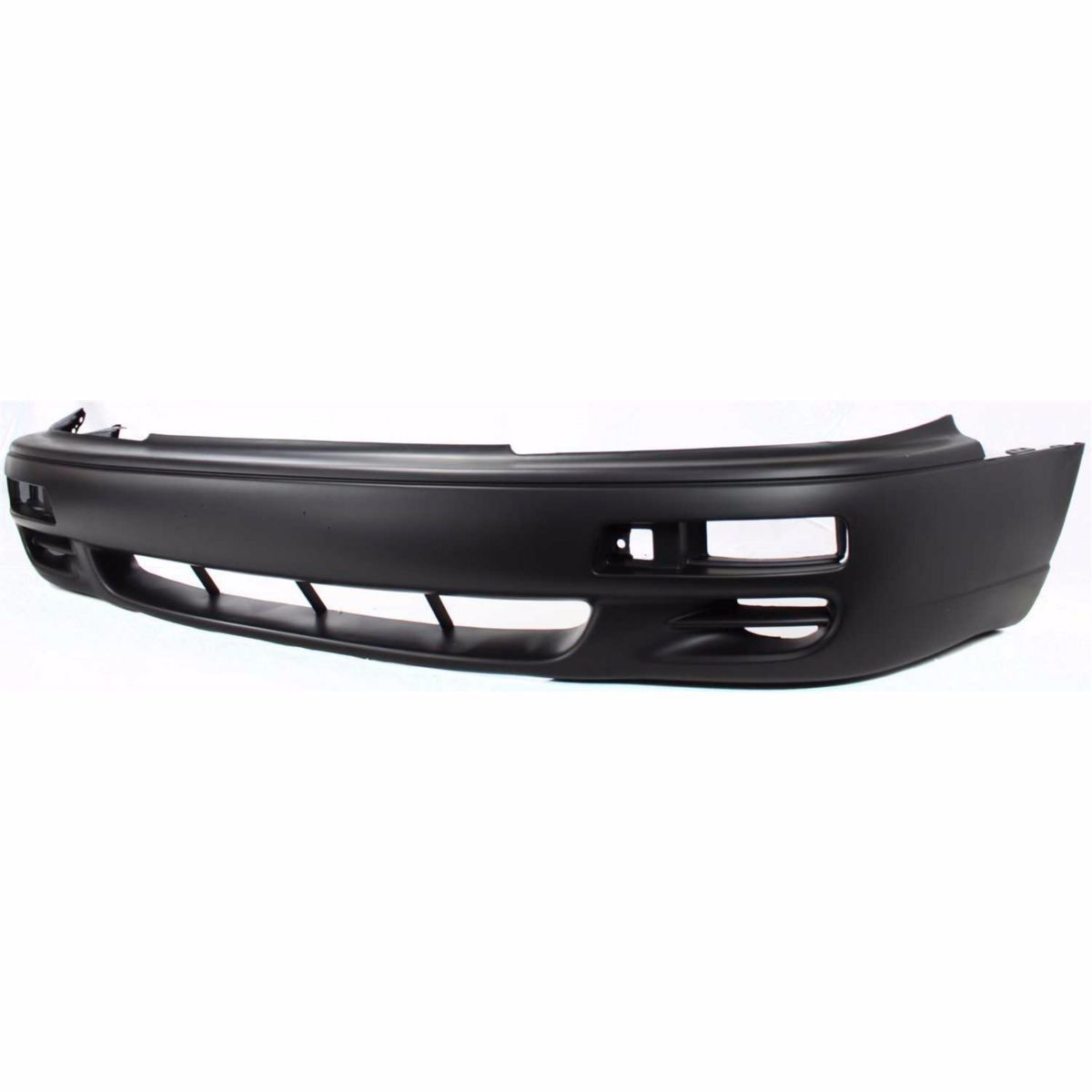 Close-up of painted Toyota Camry front bumper cover replacement ready for installation