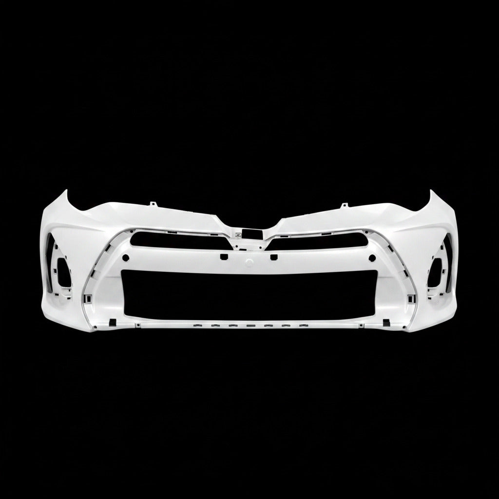 Painted 040 Solid White Front Bumper Cover for 2017-2019 Toyota Corolla SE/XSE Bumper-King
