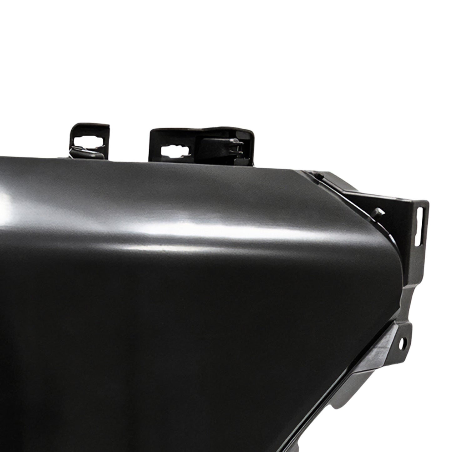 Close-up of painted Toyota 4Runner passenger bumper end replacement