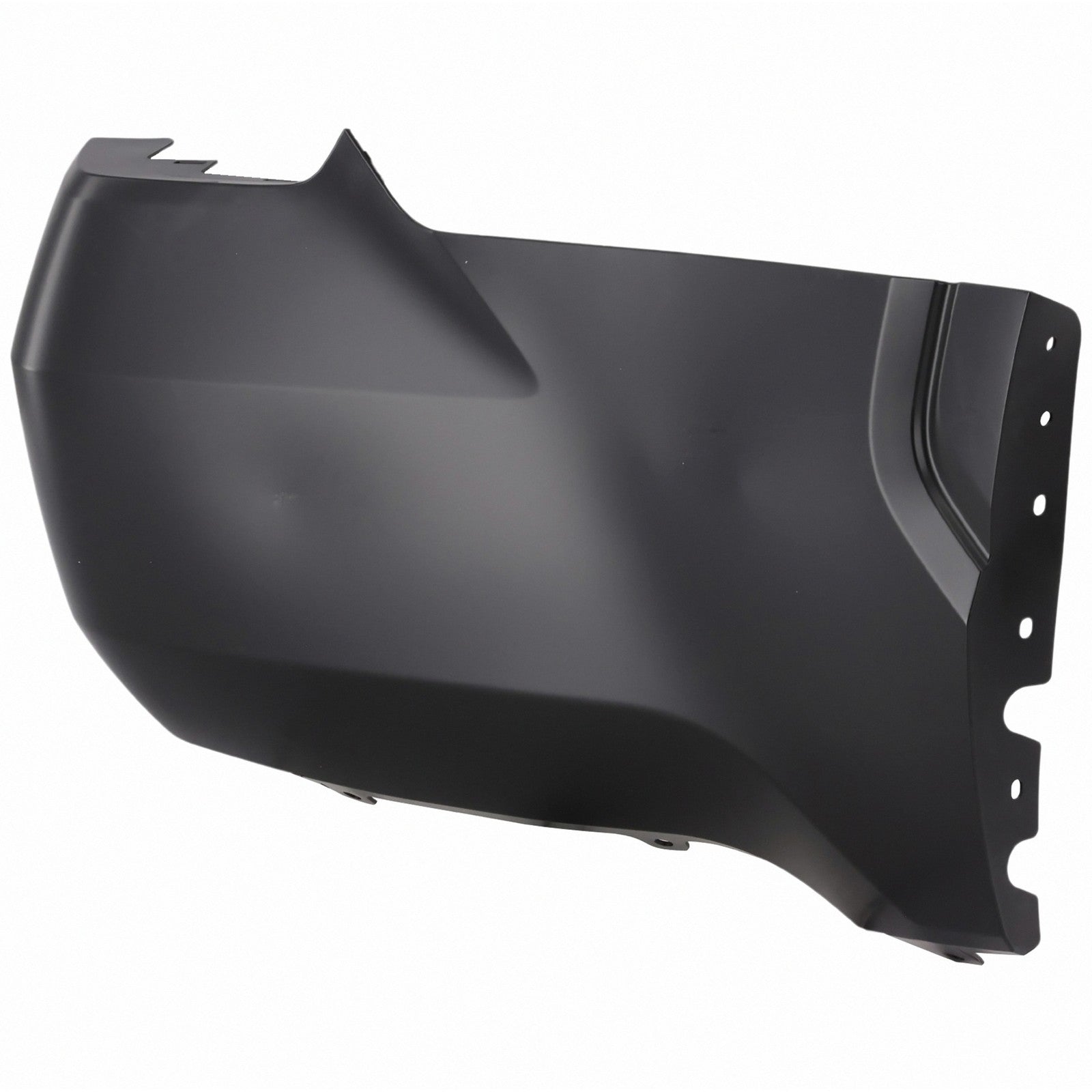 Close-up of painted Toyota Tundra passenger-side rear bumper end replacement