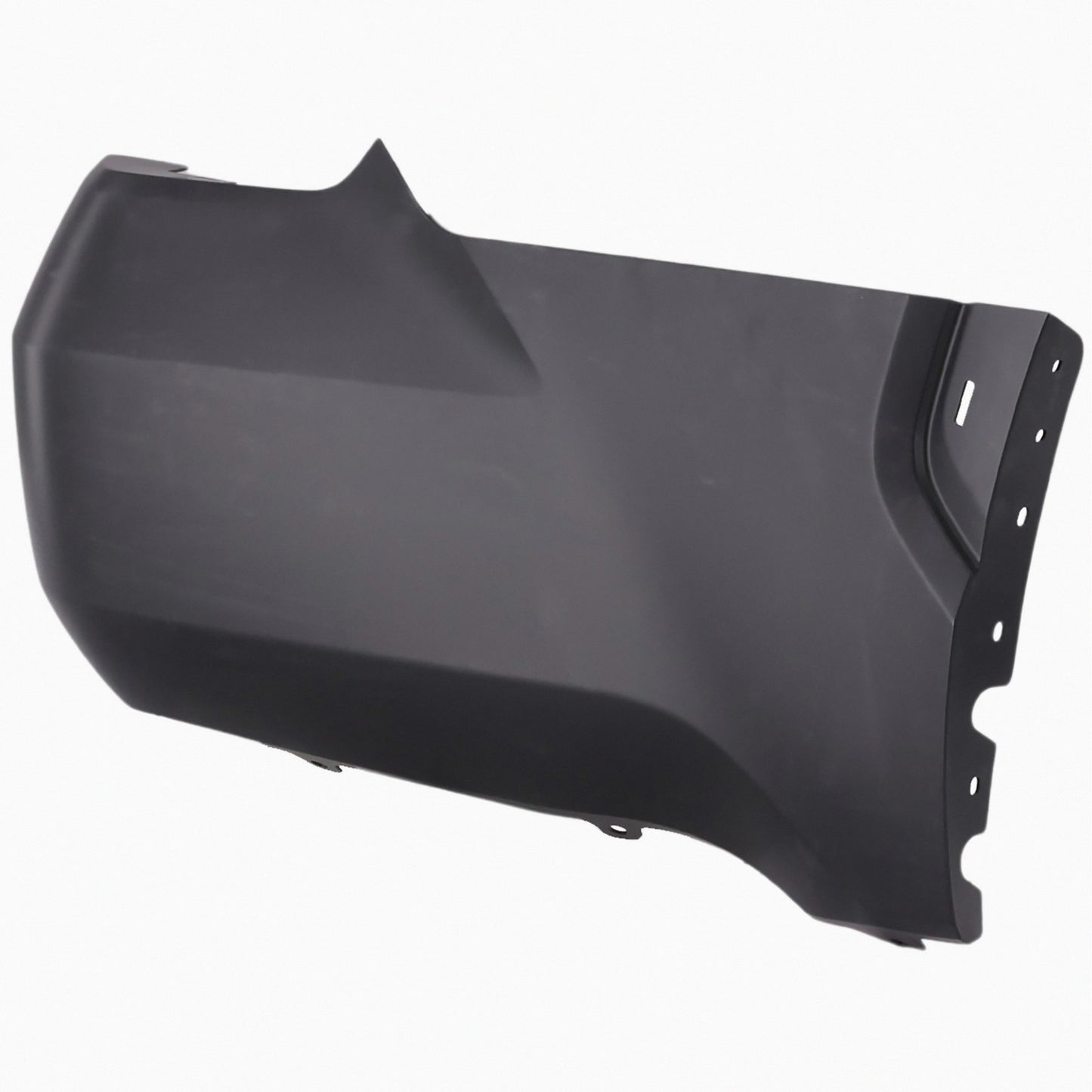 Close-up of painted Toyota Tundra passenger-side rear bumper end replacement