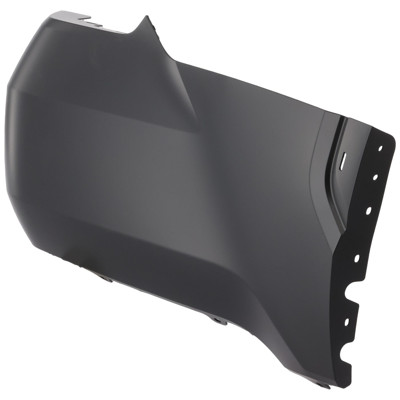 Close-up of painted Toyota Tundra passenger-side rear bumper end replacement