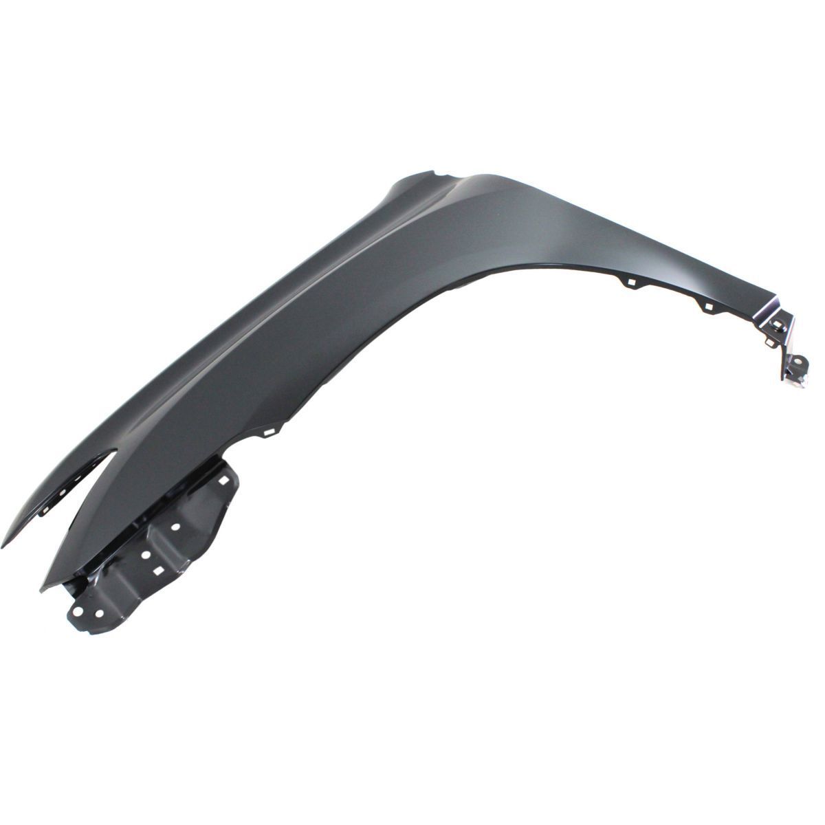 Close-up of painted Toyota Highlander driver-side front fender replacement