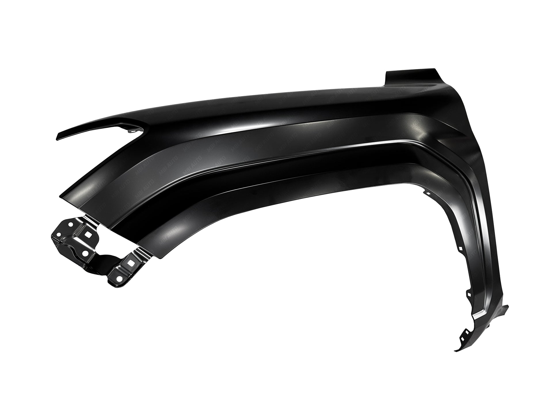 Close-up of painted Toyota Tacoma driver-side front fender replacement