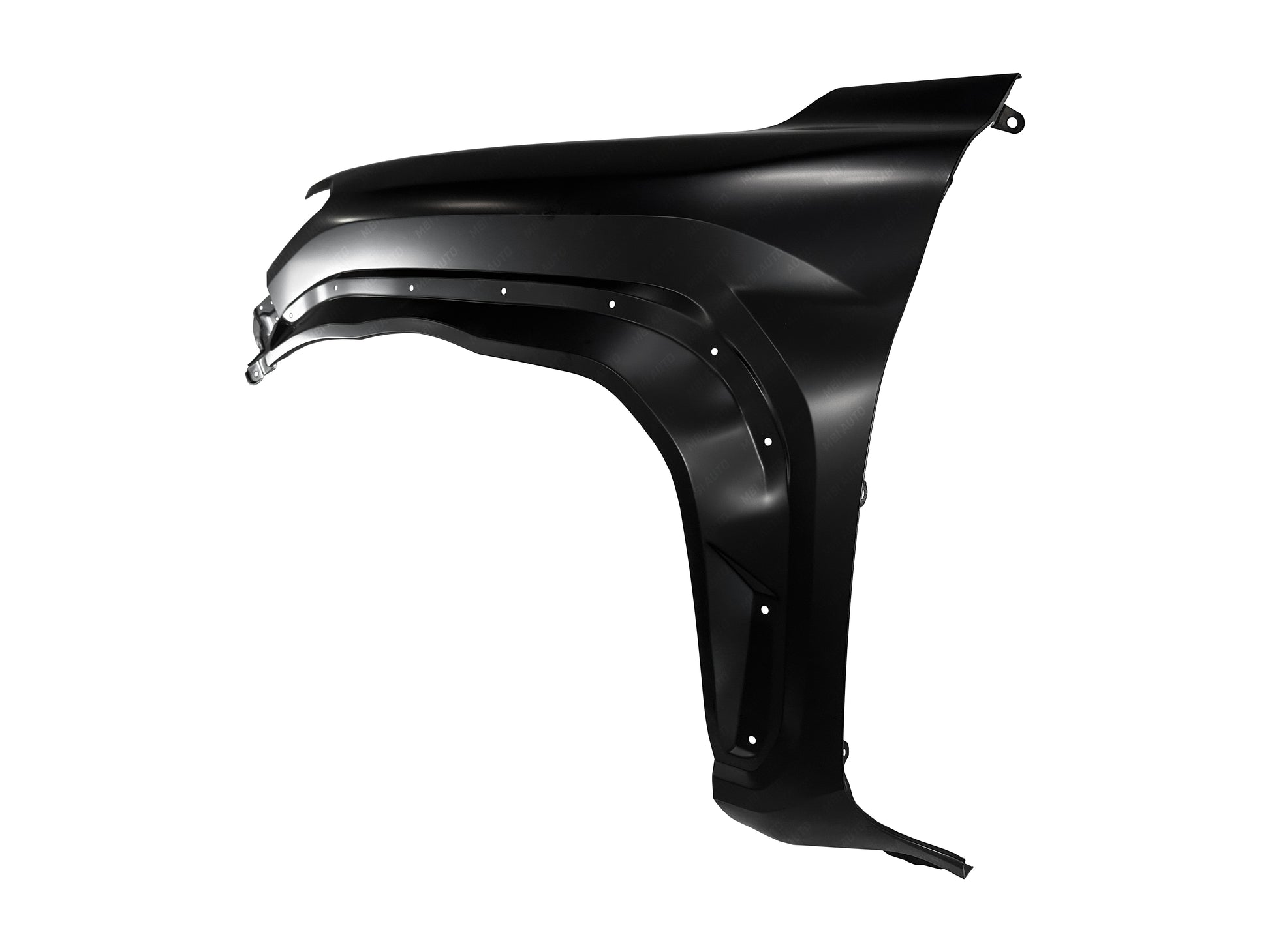 Close-up of painted Toyota 4Runner driver-side front fender replacement