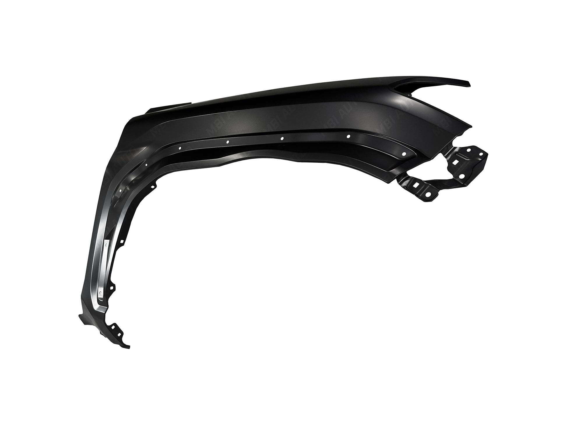 Close-up of painted Toyota 4Runner passenger-side front fender replacement